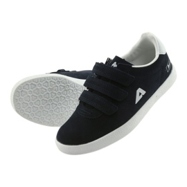 Scarpe sportive inserto in pelle American Club BS06 bianco blu navy 5