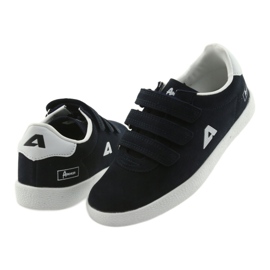 Scarpe sportive inserto in pelle American Club BS06 bianco blu navy 4