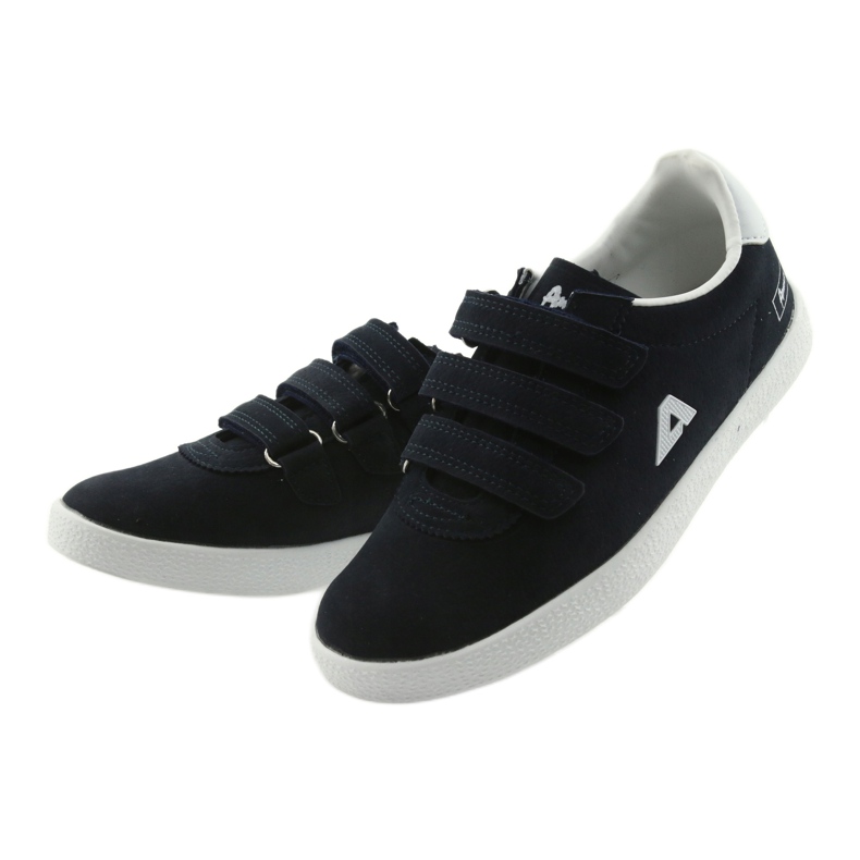 Scarpe sportive inserto in pelle American Club BS06 bianco blu navy 3