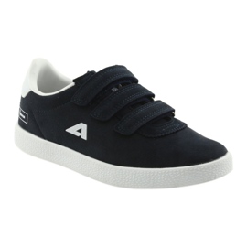 Scarpe sportive inserto in pelle American Club BS06 bianco blu navy 1