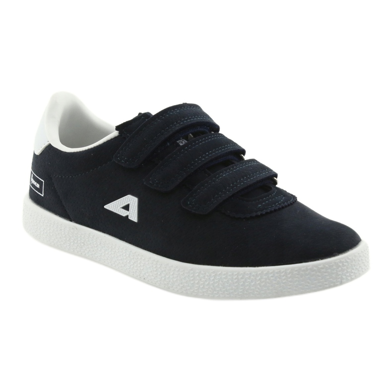 Scarpe sportive inserto in pelle American Club BS06 bianco blu navy 1