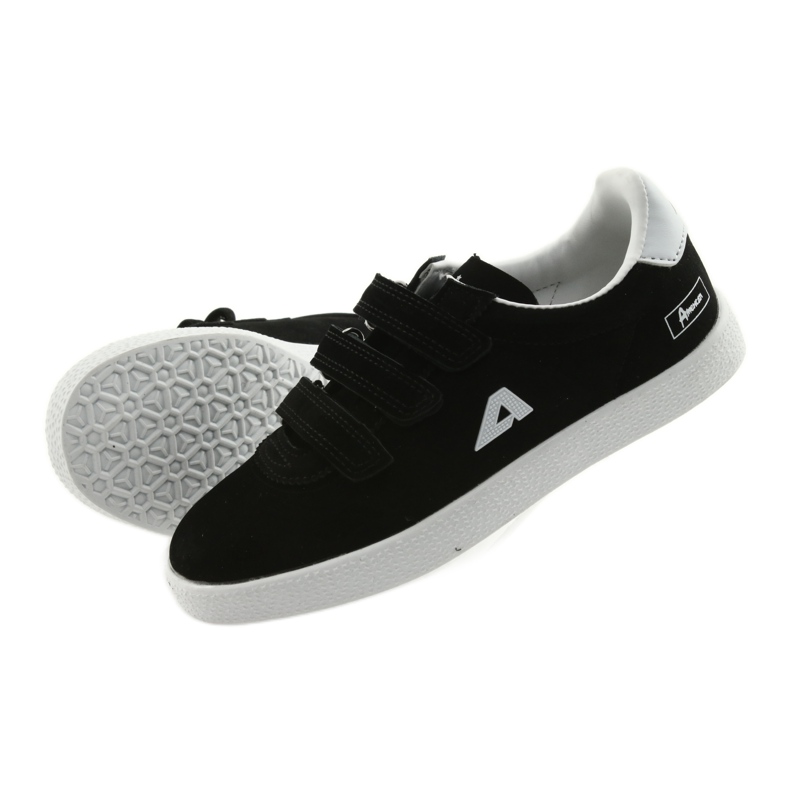 Scarpe sportive inserto in pelle American Club BS06 bianco nero 5