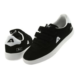 Scarpe sportive inserto in pelle American Club BS06 bianco nero 4