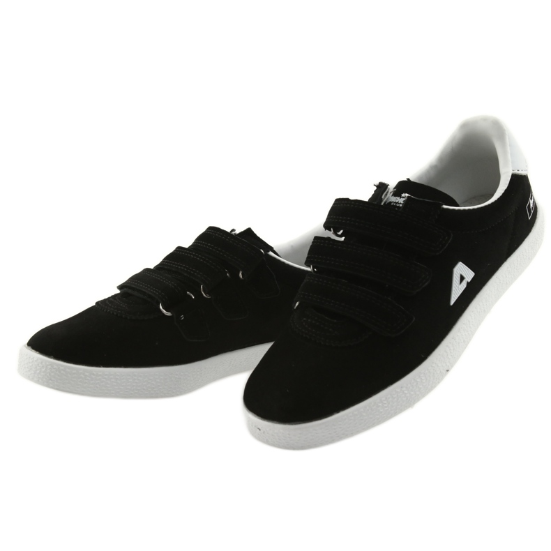 Scarpe sportive inserto in pelle American Club BS06 bianco nero 3