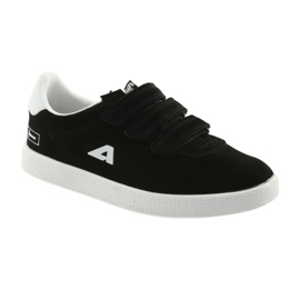 Scarpe sportive inserto in pelle American Club BS06 bianco nero 1