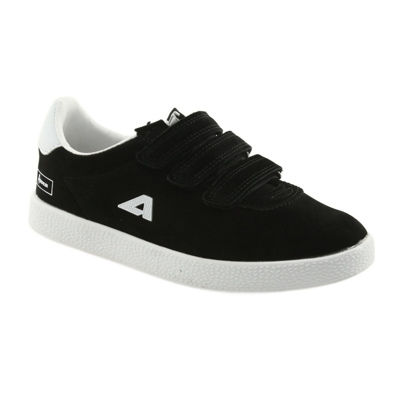 Scarpe sportive inserto in pelle American Club BS06 bianco nero 1