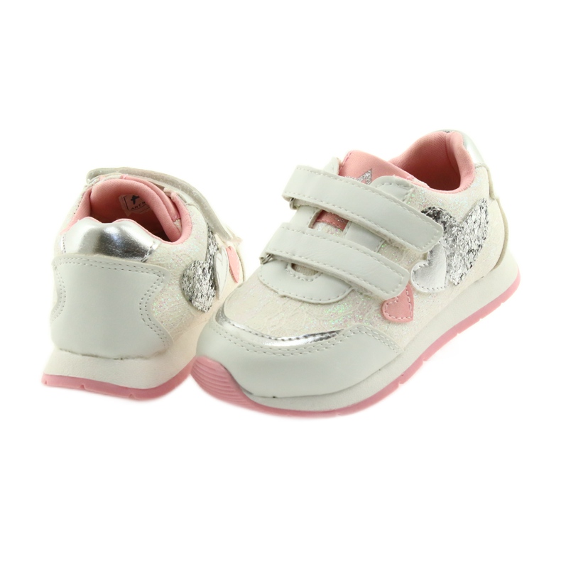 Soletta in pelle American Club GC11 bianca grigio rosa 4