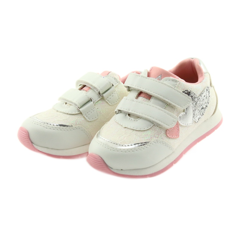 Soletta in pelle American Club GC11 bianca grigio rosa 3