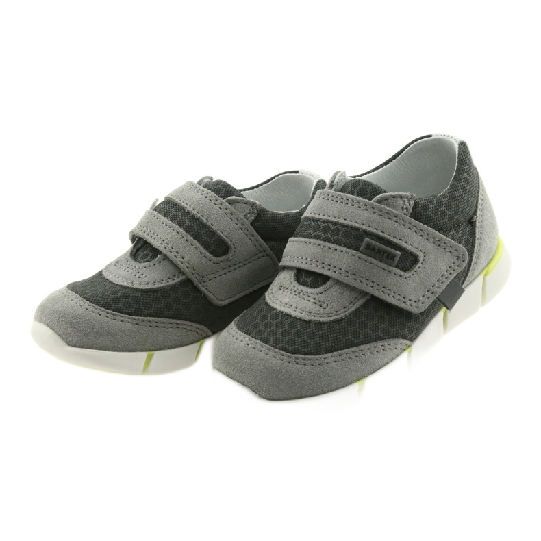 Semi -sport in pelle Velcro 51949 Bartek grigio 3