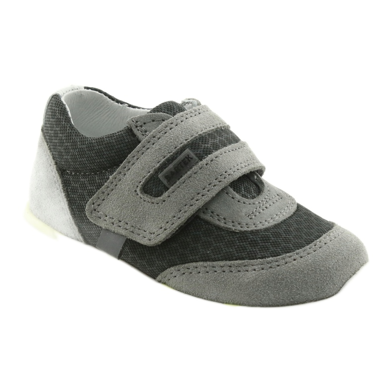 Semi -sport in pelle Velcro 51949 Bartek grigio 1