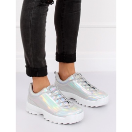 Scarpe sportive olografiche argento 82017 Silver grigio 1