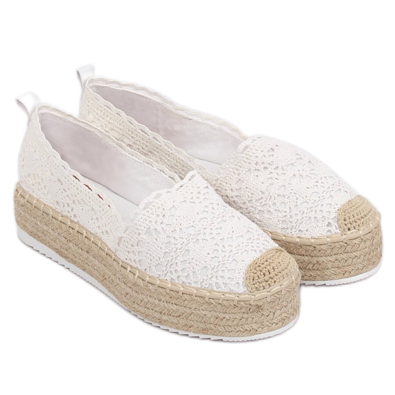 Espadrillas in pizzo bianco A8692 Bianco bianca 2