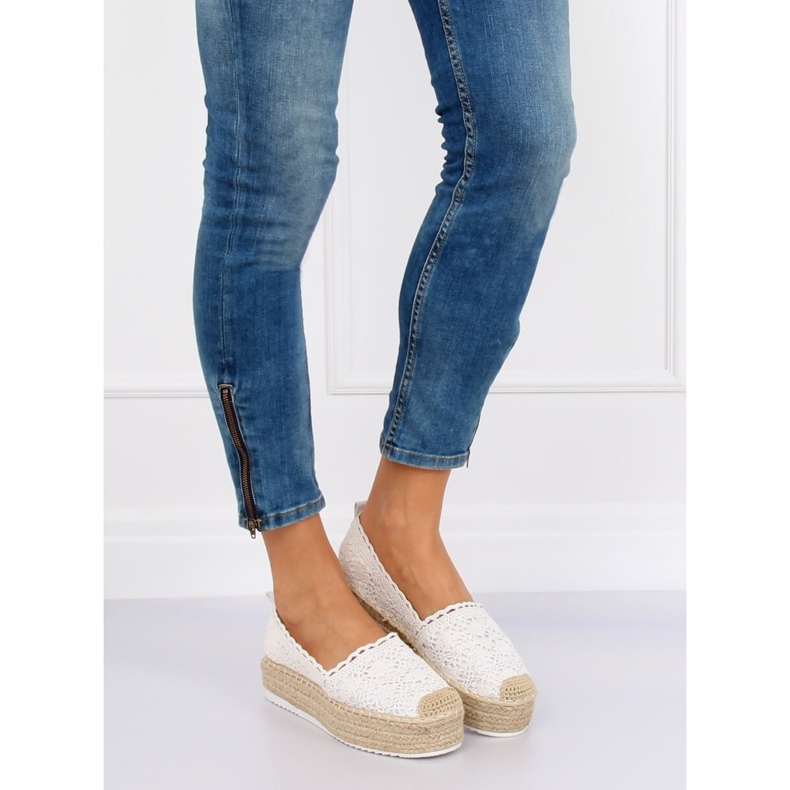 Espadrillas in pizzo bianco A8692 Bianco bianca 1