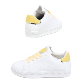 Sneakers da donna bianche e gialle H99-36 Yellow bianca giallo 1