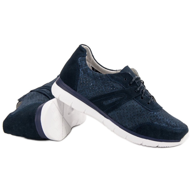 Filippo Scarpe sportive in pelle blu scuro 1