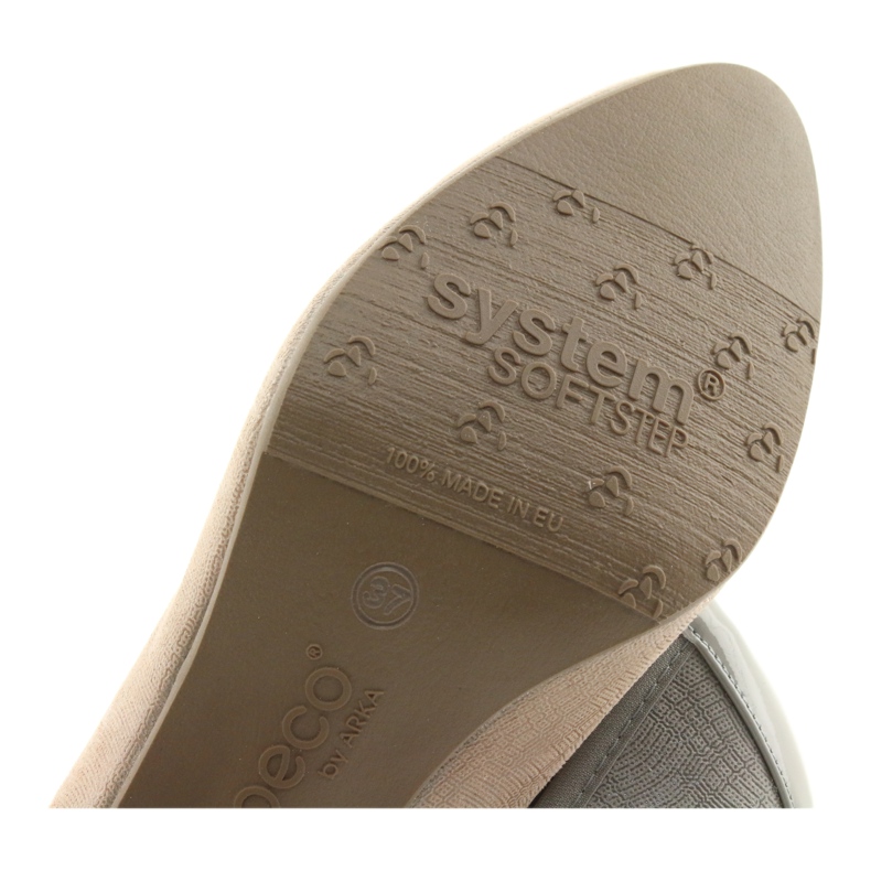 Décolleté da donna in pelle con suola flessibile Arka 5137 beige 6