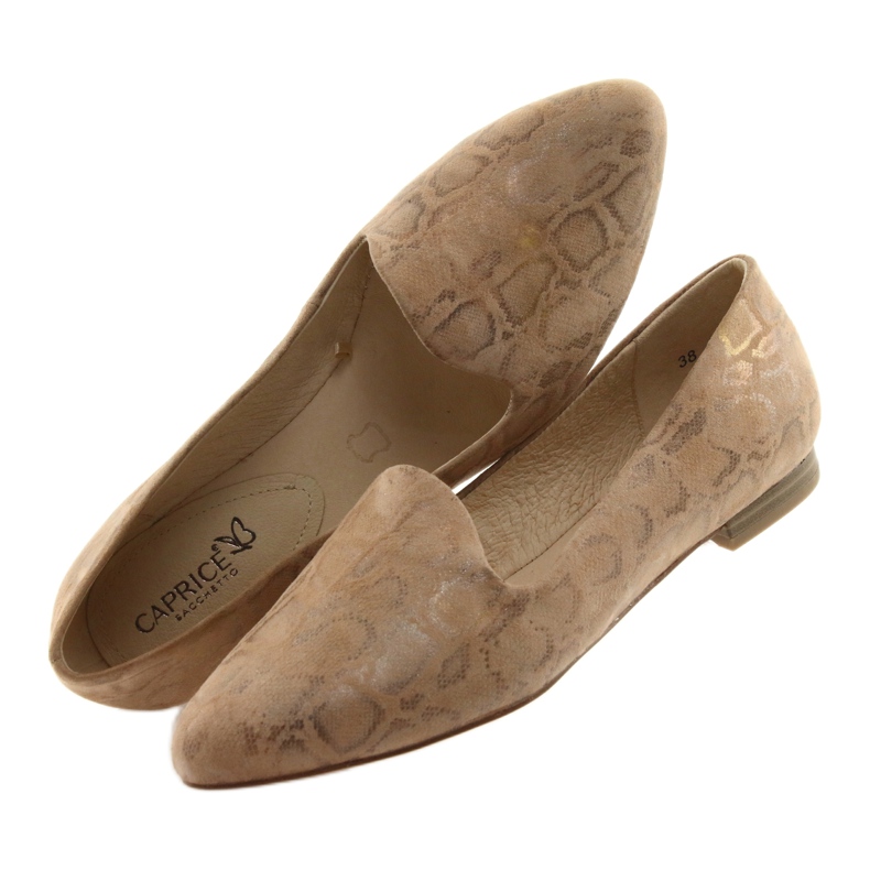 Ballerine Lordsy da donna in pelle Caprice 24203 beige 5