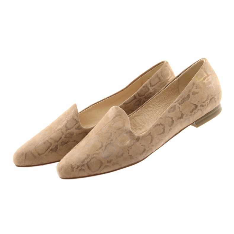 Ballerine Lordsy da donna in pelle Caprice 24203 beige 4