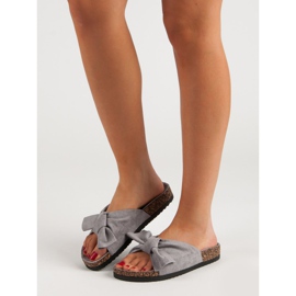 VINCEZA Ciabatte Con Fiocco grigio 1