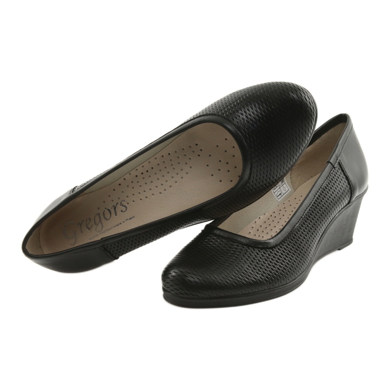 Scarpe da donna con zeppa Gregors 763 nere nero 5