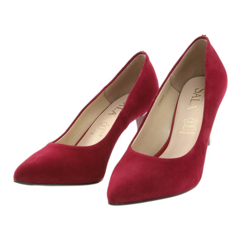 Décolleté da donna rosse SALA 7064 con decorazione rosso 3