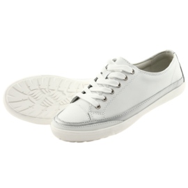 Scarpe sportive da donna, allacciate Filippo 703 bianco argento grigio 5
