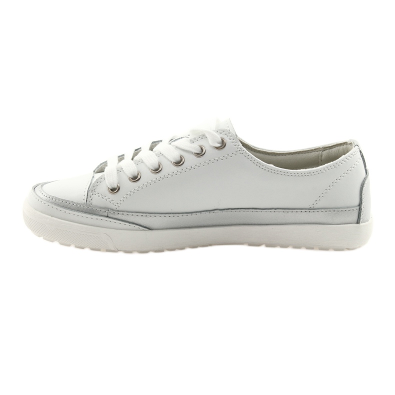 Scarpe sportive da donna, allacciate Filippo 703 bianco argento grigio 2
