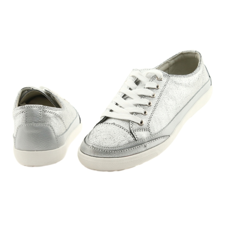 Scarpe sportive da donna allacciate Filippo 703 argento grigio 4