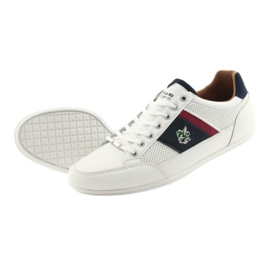 Mckey 901 scarpe sportive da uomo bianche bianca rosso blu navy 5