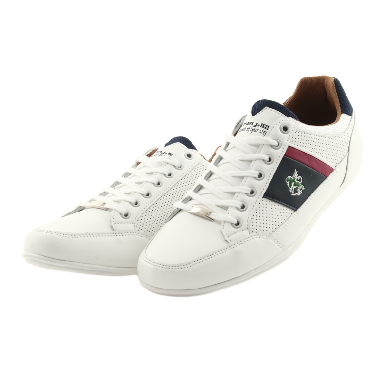 Mckey 901 scarpe sportive da uomo bianche bianco rosso blu navy 3