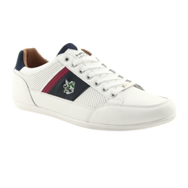 Mckey 901 scarpe sportive da uomo bianche bianca rosso blu navy 1