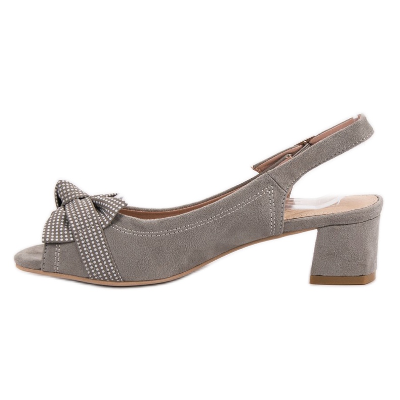 Filippo Sandali In Pelle Scamosciata Con Fiocco grigio 2