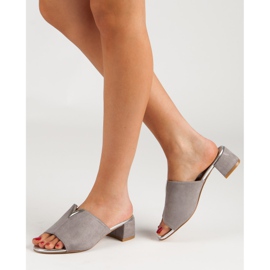 Pantofole VINCEZA in camoscio grigio 1