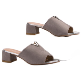 Pantofole VINCEZA in camoscio grigio 2