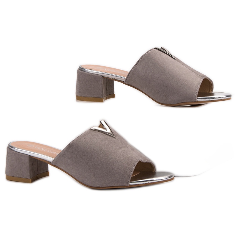 Pantofole VINCEZA in camoscio grigio 2