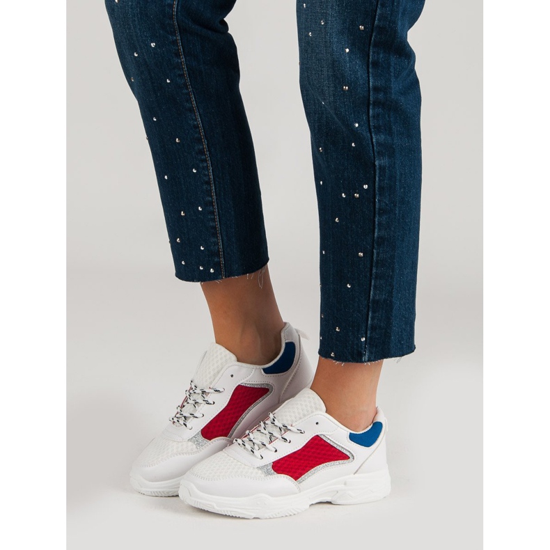 Scarpe sportive comode bianco multicolore 1