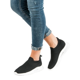 Calzature sportive in tessuto nero 2