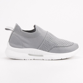 Calzature sportive in tessuto grigio 2