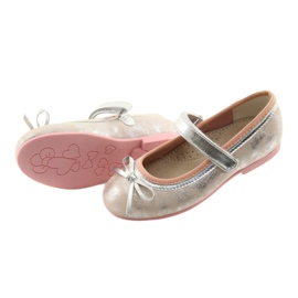 Ballerine décolleté con fiocco American Club GC18 grigio rosa 4