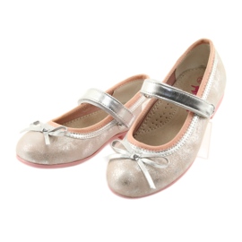 Ballerine décolleté con fiocco American Club GC18 grigio rosa 3