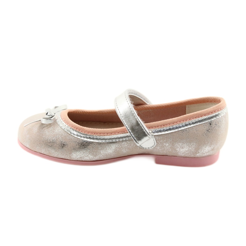 Ballerine décolleté con fiocco American Club GC18 grigio rosa 2