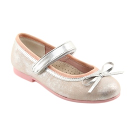 Ballerine décolleté con fiocco American Club GC18 grigio rosa 1