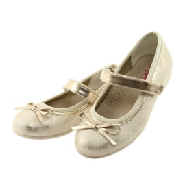 Ballerine décolleté con fiocco American Club GC18 marrone giallo 3