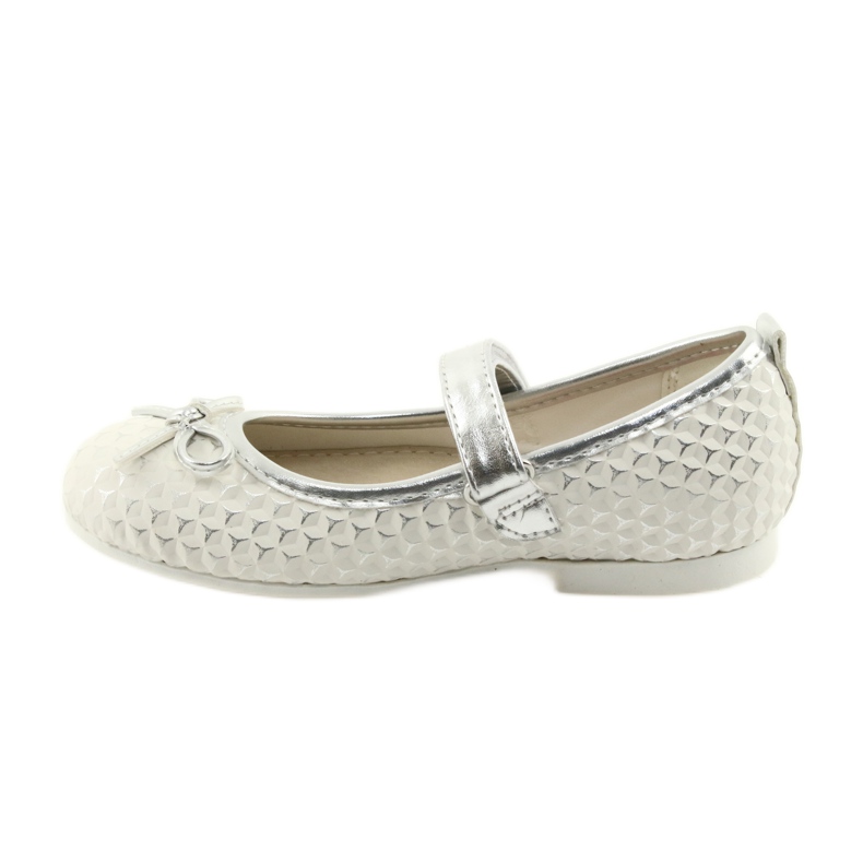 Ballerine in velcro American Club GC16 bianca grigio 2