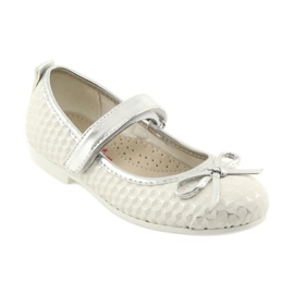 Ballerine in velcro American Club GC16 bianca grigio 1