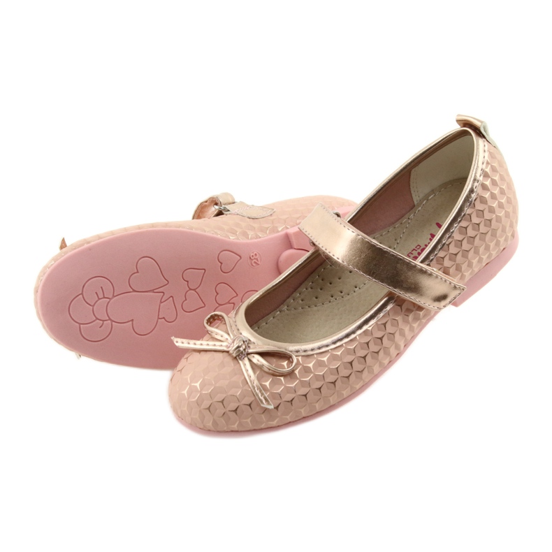 Ballerine con fiocco da bambina American Club GC16 giallo rosa 4