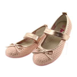 Ballerine con fiocco da bambina American Club GC16 giallo rosa 3