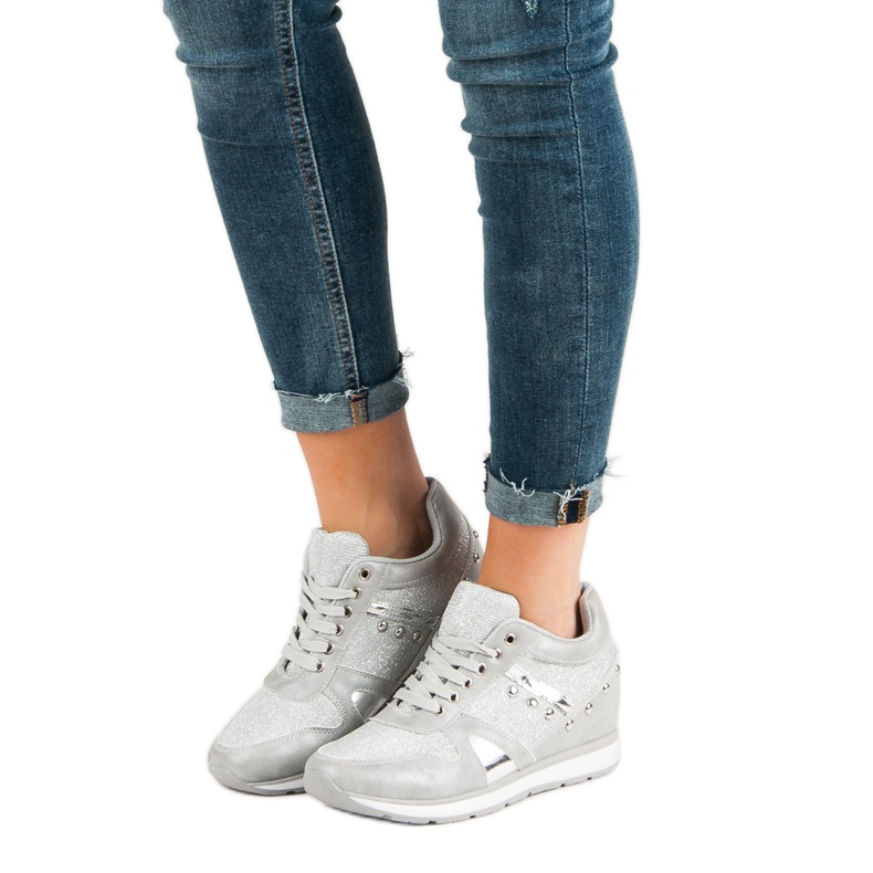 Cm Paris Sneakers Argento Con Strass grigio 1