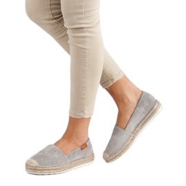 Espadrillas in pelle scamosciata grigie grigio 1
