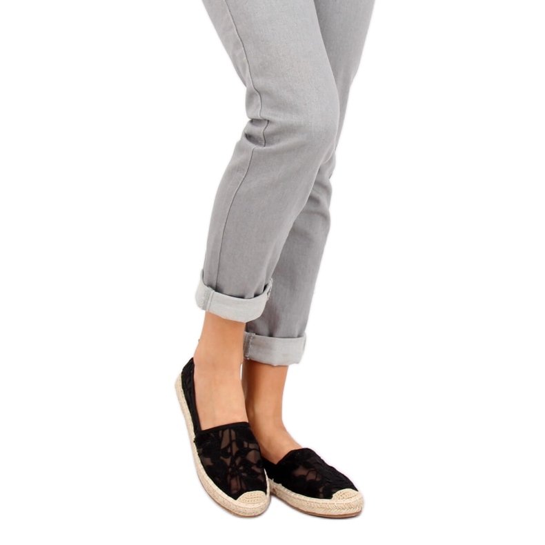 Espadrillas nere traforate 68-130 Black nero 1